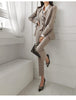 Korean Autumn Winter 3 Pieces Set Women Contrast Blazer + Vest And Simple Pants Casual Simple Office Lady Pants Suit