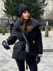 Casual Solid Lace Up Cotton Coat Women Chic Lapel Long Sleeve Warm Loose Pocket Short Jacket Winter Lady Commute Street Outwear