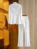 High Street Runway Designer Suit Set Women's Career Style Single Diamonds Beaded Blazer Flare Pants Suit
