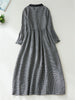 Patchwork Black White Plaid Autumn Dresses Office Lady Work Dress Japanese Style Women Spring Casual Long Clothing