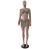 Women Sexy Dancing Dress Set Women's Beaded Knitted Sweater Three Piece Set Looking