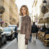 Chic Suede Embroidered Short Coats Women Casual Round Collar Full Sleeves Zipper Pockets Loose Coat Lady Daily Street Outerwear