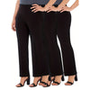 Women's Plus Size Elastic Waist Straight Pants Slim Look