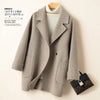 Autumn and Winter Reversible Woolen Coat Women's Mid-Length Small Hepburn Style Woolen Coat Loose