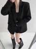 Black Blazer for Women Korean Sping Loose Office Wear Lady Casual Blazers Long Sleeve Single Button Outerwears