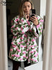 3d Flower Blazer Coat Women Casual Long Sleeve Lapel Single Breasted Loose Jacket Female Autumn Winter Chic Lady Outwear