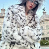 Cool Girls Faux Fur Coat Long Belted Leopard Print Fox Fur Outerwears Women Autumn Winter Thick Warm Soft Fluffy Overcoat