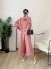 Pleated Suit Set For Women Spring Lapel Top + Fold Wide Leg Pants Two-piece Set Loose Casual Sets Female 2C2174