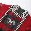 Geometric Printed Knitted Jackets For Women Autumn Long Sleeve Sweater Coats Single Breasted Lady Street Chic Tops