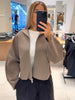 Casual Knitted Women's Coat Stand Collar Zippers Loose Full Sleeve Lady Sweater Autumn Winter Female High Street Coats
