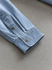 Women's Same Solid Color Lapel Pocket Medium and Long Loose Coat Long Sleeve Casual Denim Shirt