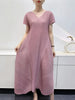 Bud Elegant Dresses for Women Autumn Pleated Casual Solid Color Party Formal Occasion Dresses