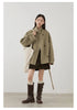 Korean Women Double-sided Belt Woolen Coat Loose Overcoat Solid Ladies Outerwear Girl Jackets Autumn Winter