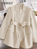 Elegant Blazer Woman Spring Solid Color Tie Suit Jacket Temperament Korean Version of The Casual Suit Woman Clothing