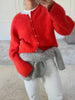 Lazy Style Wool Cardigan Women's Spring and Autumn Loose Round Neck Knitted Short Jacket Soft Long Sleeved Sweater