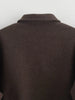 Brown Zipper Woolen Jacket For Women Elegant Lapel Long Sleeve Short Coats Vintage Autumn Lady Street Outerwear
