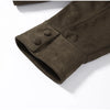 Chic Green Suede Lace Up Jackets Women Loose Stand Collar Belt Long Sleeve Buttons Coats Autumn Winter Lady Outwear