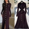 Brand Women Knitted Maxi Dress Aesthetic Y2K Single-breasted Shirt Sweater Dress Lady Party Vestidos