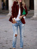 Women's Gold Velvet Blazer, Office Lady Spring Autumn Foreign Atmosphere, Red Blazers Suit, OL Professional Wear