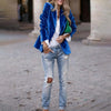 Elegant Velvet Blazer for Women Single Button Lapel Female Blazer Jacket Slim Fit Office Lady Outerwear Coat Spring Autumn Women