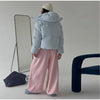 Winter Puffy Warm Women's Padded Coat Detachable Hooded Full Sleeve Zip-up Cropped Cotton Coats Lady Solid Thicken Jacket