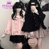 Japanese Harajuku Girls Sweet Bow Fur Ball Plush Cape Coats Women Lolita Kawaii Winter Warm Ponchos Jacket Hooded Cloak