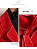 Patchwork Long Double sided 100% wool coat women spring autumn slim elegant jacket Korean casaco feminino