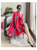 Sanzhai Pleated Ladies Windbreaker Coat Spring Autumn Single Breasted Stand Neck Printed Jacket Women Thin Long Outwear 4XL