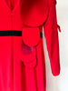 High Street Designer Vestido Women's Long Sleeve Petal Appliques Formal Gown Long Maxi Dress