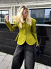 Women Long Sleeve Short Jackets Stand Neck Button Waist-cinching Chic Blazer Lady Commute Street Outerwear