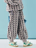 Grey Purple Lamb Wool Pants Women's Winter with Thick Velvet Design and Small Flower Shrink Mouth Pants