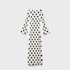 Casual Polka Dot Dress Women's Slim O-neck Full Sleeve High-Waisted Floor-Length Dresses Spring Autumn Robes