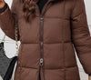Winter Women's Long Coat Windproof Warm Padded-Cotton Coat Simple Loose Hooded Parkas Plaid Quilted Jackets for Woman