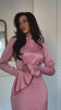 High Neck Ruffled Bell Sleeve Belted Waist Tiered Hem Elegant Maxi Dress Women Formal Evening Gown