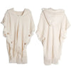 Womens Bohemian Hooded Knitted Shawl Winter Warm Button Wraps Scarf Coat Cloak Cardigan