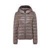 Women's Lightweight Packable Down Jacket, Warm Hooded Puffer Coat, Ultra-Thin Short Winter Jacket, Casual Outdoor Commuter Wear