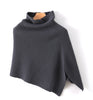 French Retro 100% Pure Wool Shawl Women's Autumn Winter High Neck Thick Warm Cover Knitted Scarf, One-Piece Cape
