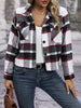 European and American Winter Product Lapel Flap Pocket Pants Casual Short Women's Plaid Jacket