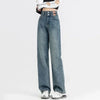 Woman Korean Double Buckle Design Jeans Female Winter Snow Warm Thermal Plush Pants Girls High Waist Denim Trousers