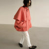 Chic checkered Stand Up Collar Windbreaker Women Casual Long Sleeve Single Breasted Loose Coat Spring Lady Daily Jacket