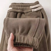 Women Fleece Lined Trousers Fall Winter Wearable Worn Resistant Cuffed Pants Loose High Waist Long Warm Casual Trousers