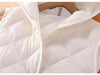 White Down Cotton Vest Jacket Women Hooded Sleeveless Padded Vest Outer Wear Autumn Winter Vests Female Waistcoat Coat