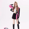 Contrast Color Matching Sets Harajuku Punk Gothic Spring Autumn Two Piece Sets Womens Outifits Lettr Print Tops Mini Short Skirt