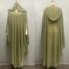 Middle East Africa Muslim Long Robe Vintage Diamond Bead Shoulder Cover Hooded Cloak Dress Bat Sleeve Women's Dress