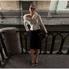 Women's Knitwear Faux Fur Collar Patchwork Knitted Cardigan Autumn Female Long Sleeve Single Breasted Solid Coats Chic Partywear