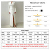 Sexy Slim White Women's Dress V-Neck Long Sleeve Ankle Length Dresses Elegant Classic Slit Female Dress