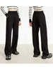 Minimalism Casual Pants for Women Autumn Wide Leg Loose Vertical Elastic Waist Drawstring Sporty Trousers 12343338