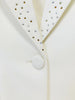 Designer Jacket Women's Slim Fit Single Button Rhinestone Diamonds Beaded Blazer Coats