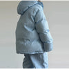 Striped Cotton Jacket Two‑piece Set Women Hooded Zip‑up Coat Wide‑leg Pants Suit Autumn Winter Daily Commute Outfit