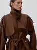 Stand Collar Lace Up Trench Chic Coat Women Long Sleeves Single Breasted Short Windbreaker Spring Daily Street Lady Jacket